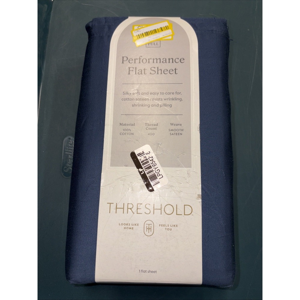 Full 400 Thread Count Performance Flat Sheet Metallic‎ Blue - Threshold: Cotton